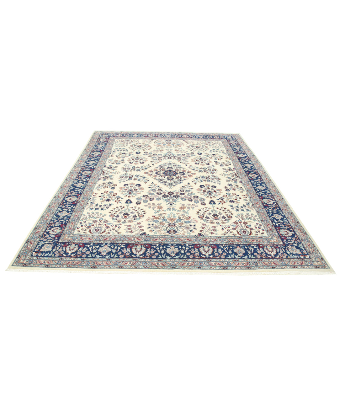 Heritage 8' 1" X 9' 10" Hand-Knotted Wool Rug 8' 1" X 9' 10" (246 X 300) / Ivory / Blue