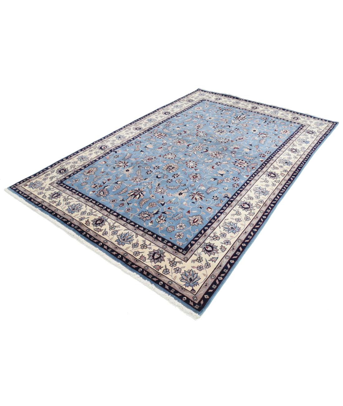 Heritage 6' 1" X 9' 1" Hand-Knotted Wool Rug 6' 1" X 9' 1" (185 X 277) / Blue / Ivory
