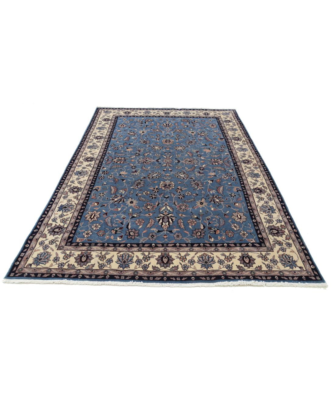 Heritage 6' 1" X 9' 1" Hand-Knotted Wool Rug 6' 1" X 9' 1" (185 X 277) / Blue / Ivory