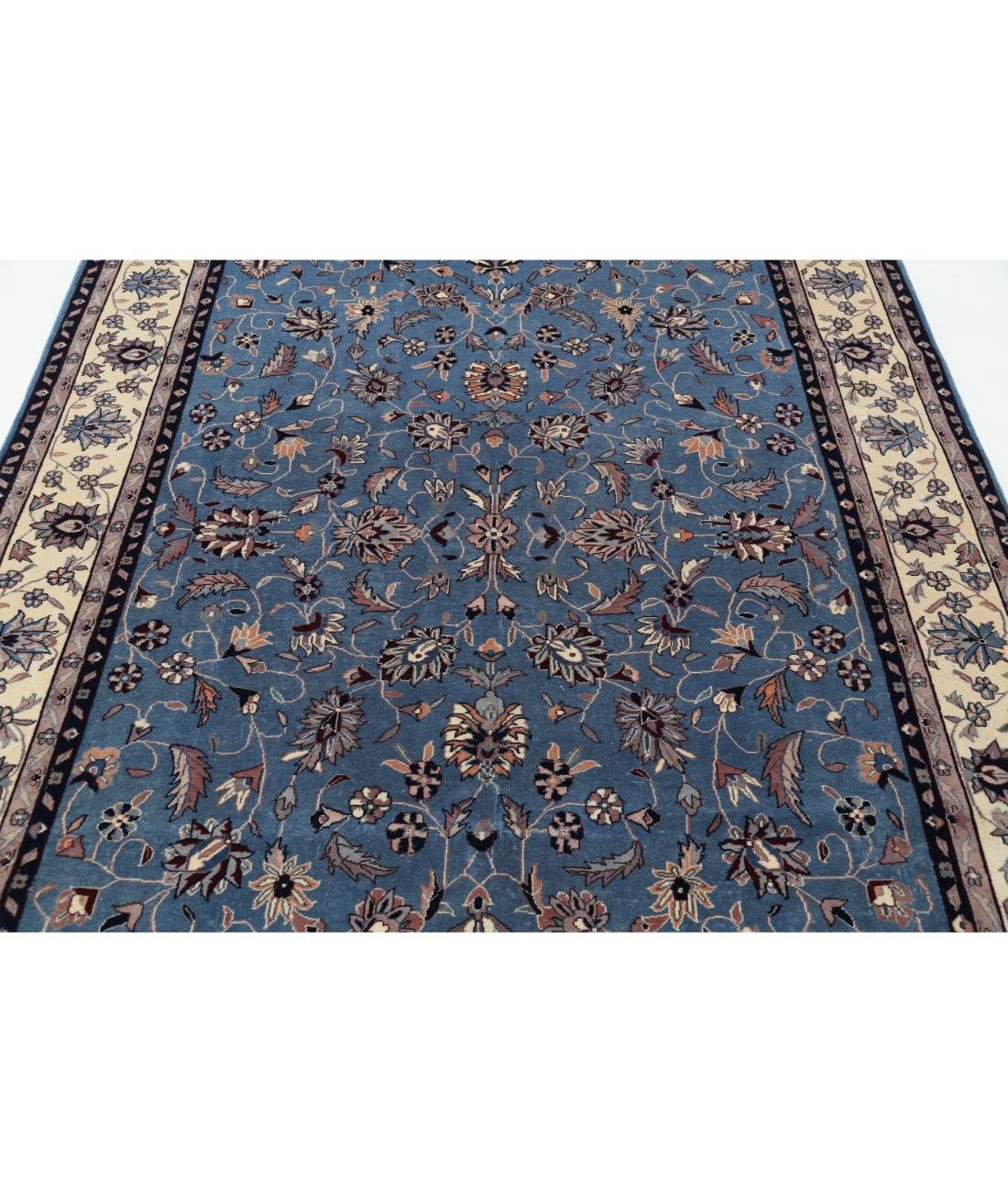 Heritage 6' 1" X 9' 1" Hand-Knotted Wool Rug 6' 1" X 9' 1" (185 X 277) / Blue / Ivory