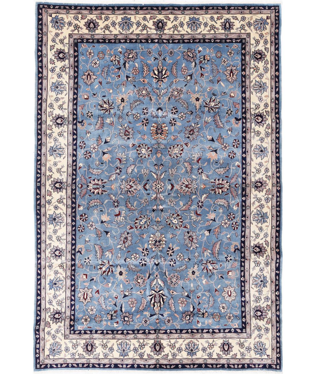 Heritage 6' 1" X 9' 1" Hand-Knotted Wool Rug 6' 1" X 9' 1" (185 X 277) / Blue / Ivory