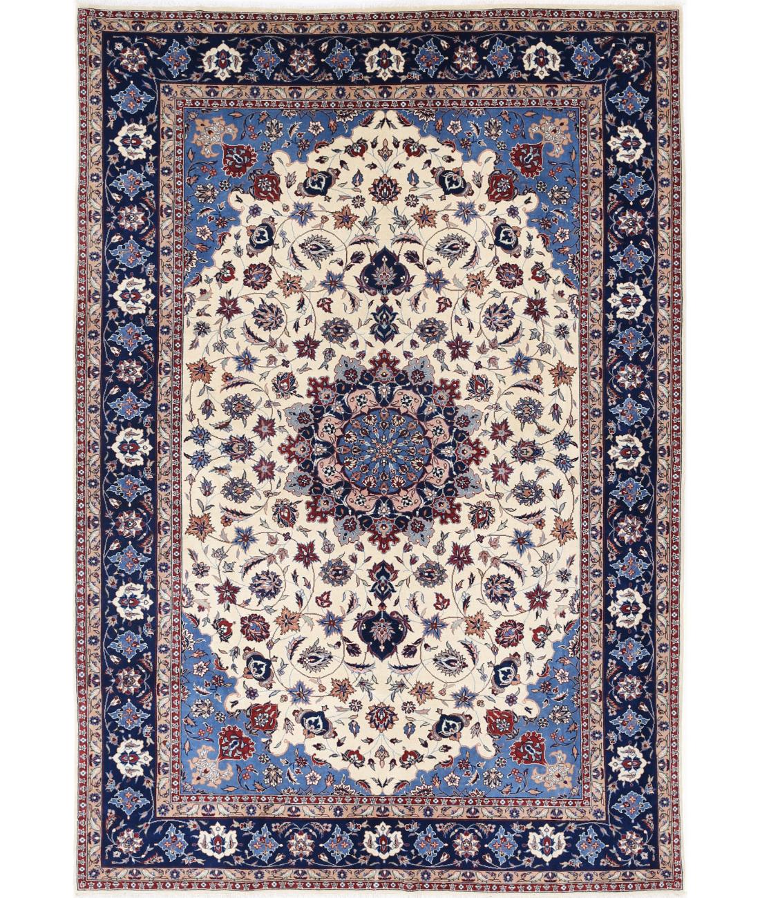 Heritage 6' 0" X 9' 0" Hand-Knotted Wool Rug 6' 0" X 9' 0" (183 X 274) / Ivory / Blue