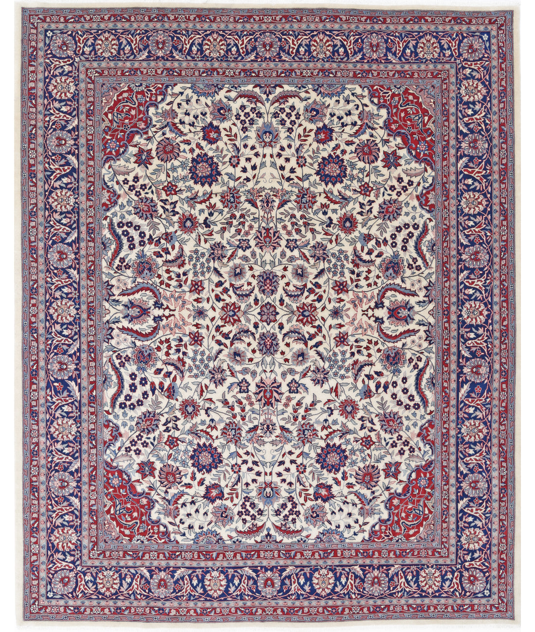 Heritage 8' 2" X 9' 11" Hand-Knotted Wool Rug 8' 2" X 9' 11" (249 X 302) / Ivory / Blue