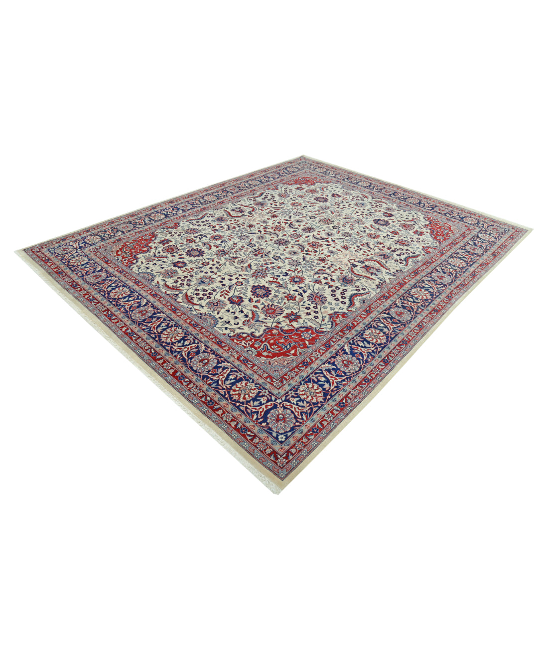 Heritage 8' 0" X 9' 11" Hand-Knotted Wool Rug 8' 0" X 9' 11" (244 X 302) / Ivory / Blue