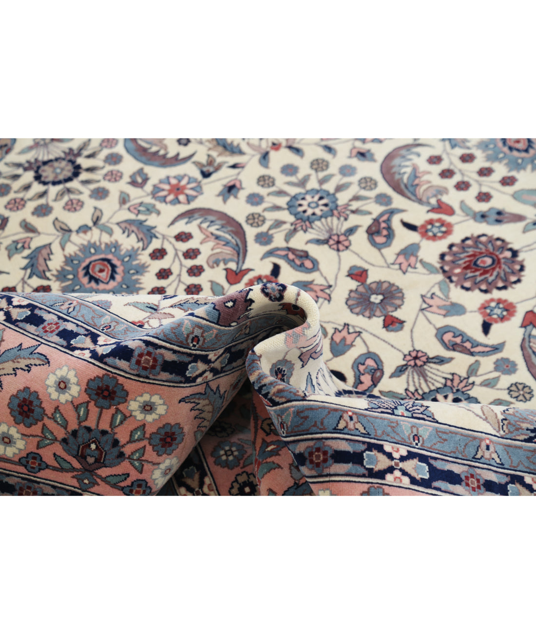 Heritage 8' 1" X 10' 1" Hand-Knotted Wool Rug 8' 1" X 10' 1" (246 X 307) / Ivory / Pink