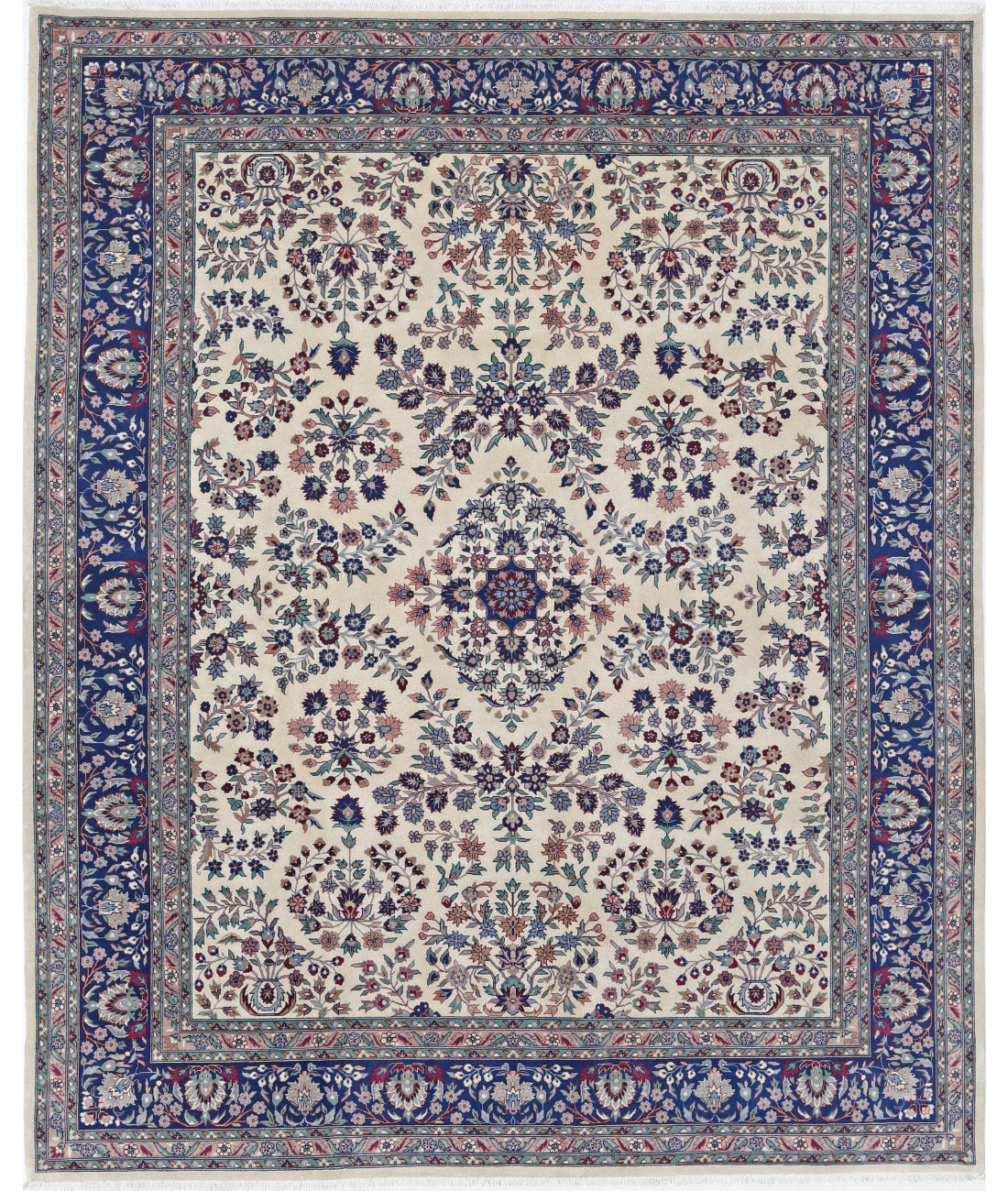 Heritage 8' 3" X 10' 0" Hand-Knotted Wool Rug 8' 3" X 10' 0" (251 X 305) / Ivory / Blue