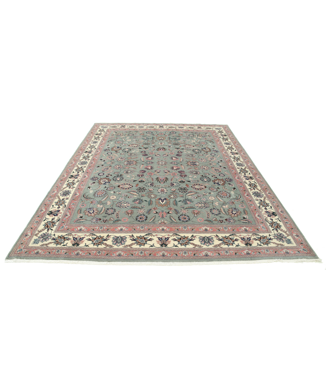 Heritage 7' 10" X 10' 0" Hand-Knotted Wool Rug 7' 10" X 10' 0" (239 X 305) / Green / Ivory