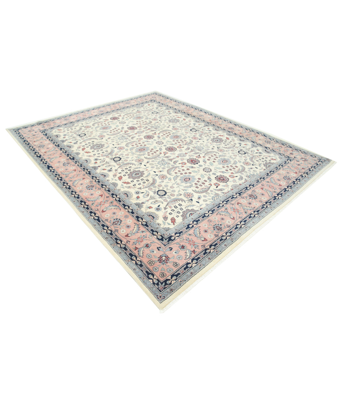 Heritage 8' 0" X 9' 9" Hand-Knotted Wool Rug 8' 0" X 9' 9" (244 X 297) / Ivory / Pink