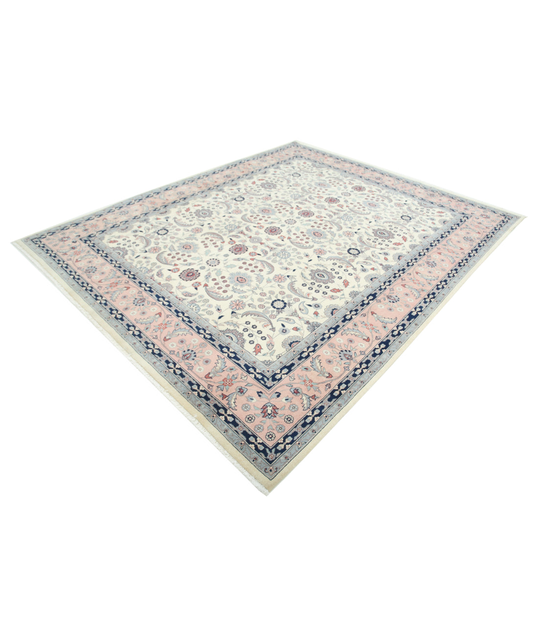 Heritage 8' 0" X 9' 9" Hand-Knotted Wool Rug 8' 0" X 9' 9" (244 X 297) / Ivory / Pink