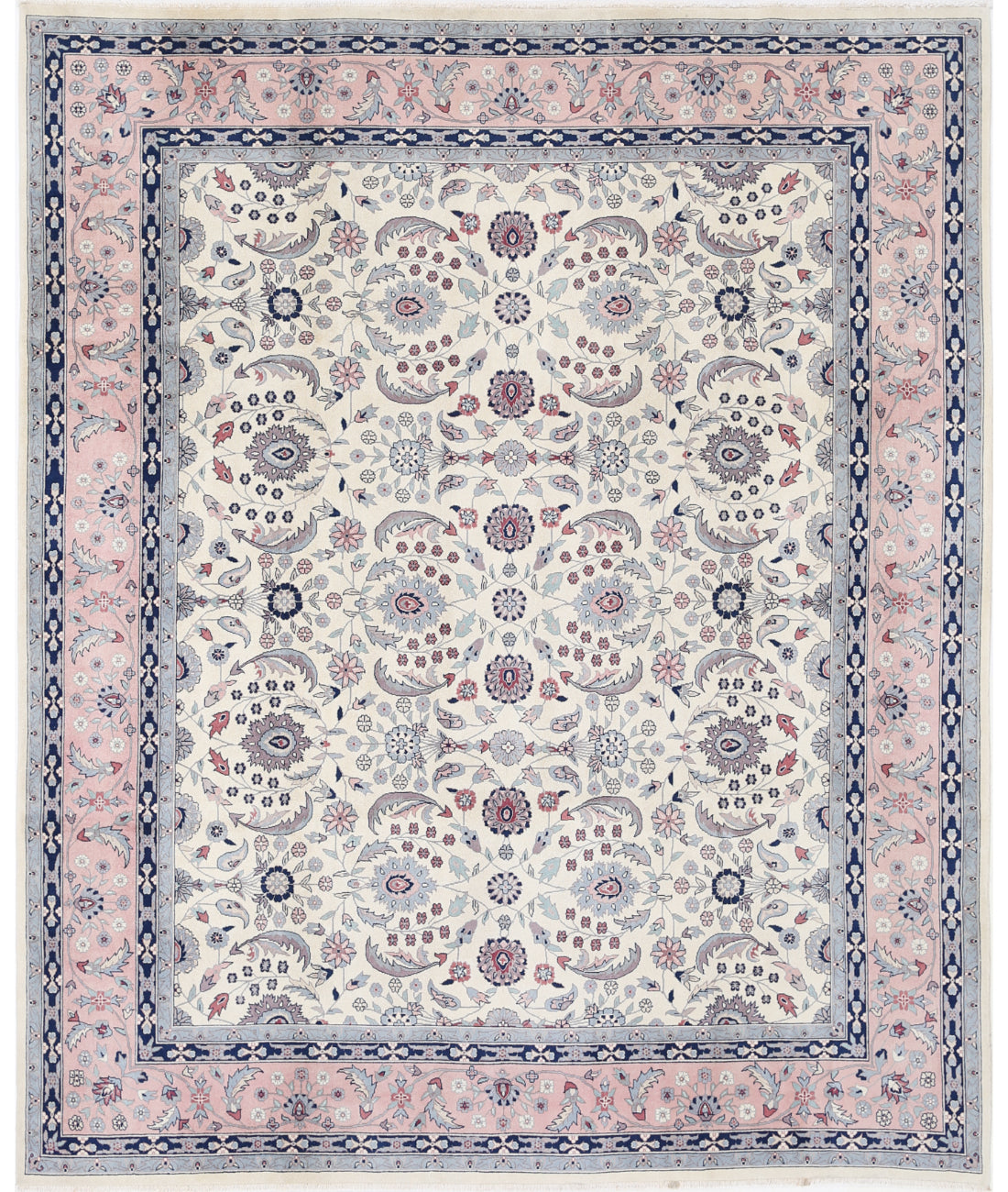 Heritage 8' 0" X 9' 9" Hand-Knotted Wool Rug 8' 0" X 9' 9" (244 X 297) / Ivory / Pink