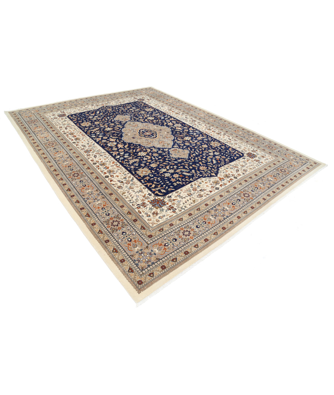 Heritage 9' 3" X 11' 11" Hand-Knotted Wool Rug 9' 3" X 11' 11" (282 X 363) / Blue / Grey