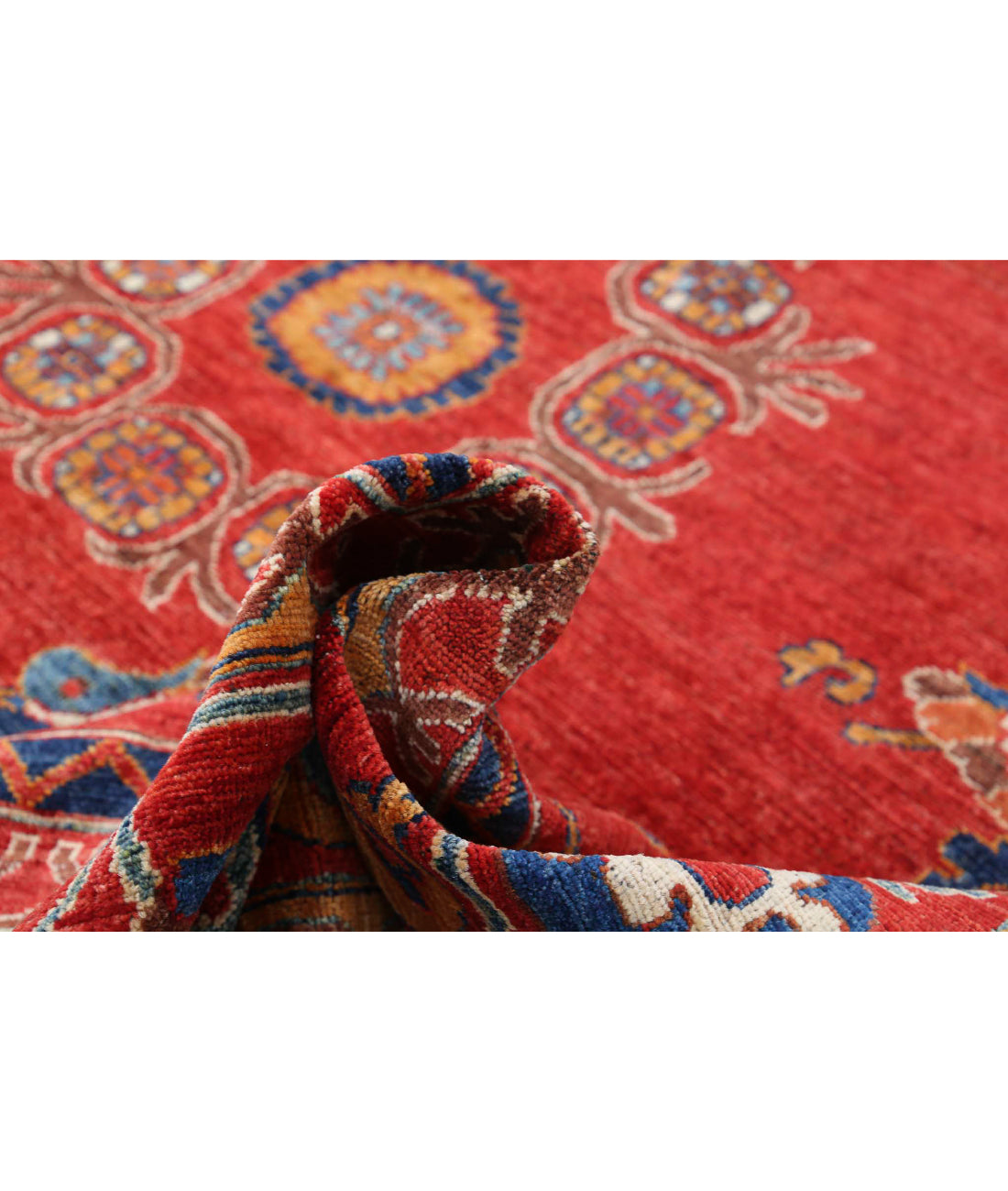 Humna 10'0'' X 14'0'' Hand-Knotted Wool Rug 10'0'' x 14'0'' (300 X 420) / Rust / Blue