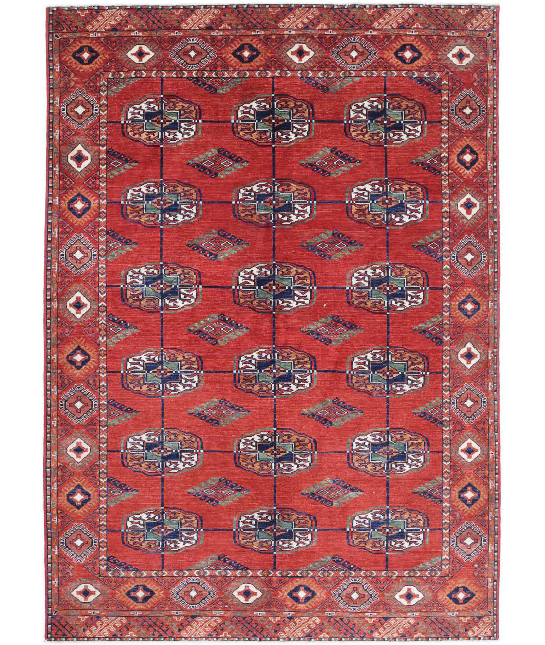 Humna 5'6'' X 7'11'' Hand-Knotted Wool Rug 5'6'' x 7'11'' (165 X 238) / Red / Rust