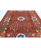 Humna 9'1'' X 10'8'' Hand-Knotted Wool Rug 9'1'' x 10'8'' (273 X 320) / Rust / Gold