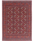 Humna 10'1'' X 13'8'' Hand-Knotted Wool Rug 10'1'' x 13'8'' (303 X 410) / Red / Blue