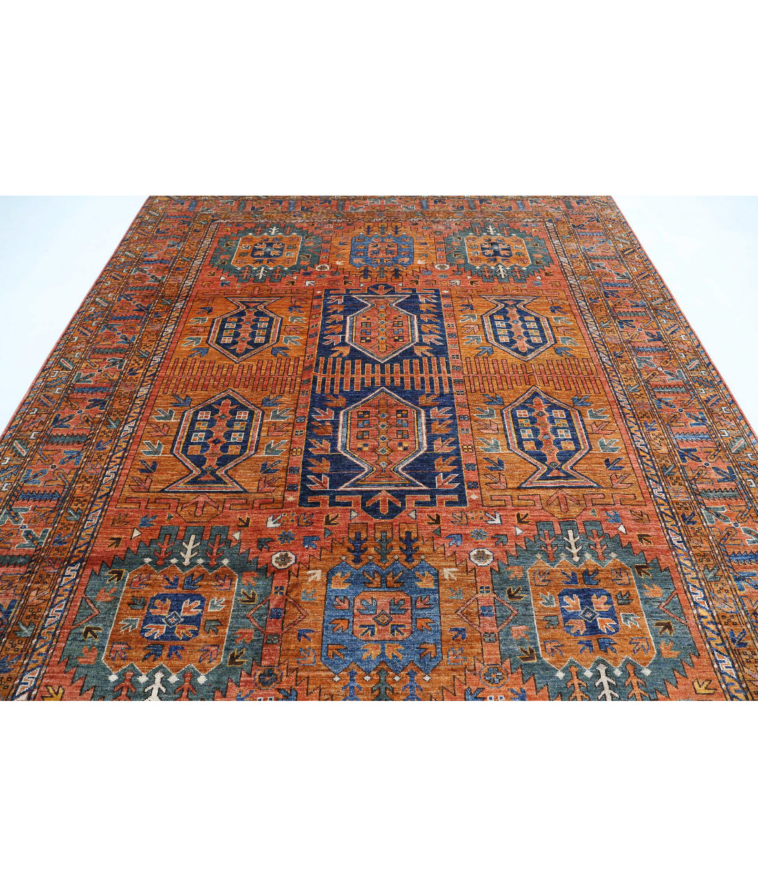 Humna 8'5'' X 9'10'' Hand-Knotted Wool Rug 8'5'' x 9'10'' (253 X 295) / Gold / Red