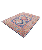Humna 6'7'' X 9'0'' Hand-Knotted Wool Rug 6'7'' x 9'0'' (198 X 270) / Blue / Gold