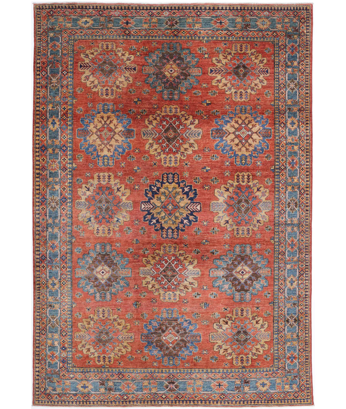Humna 6'8'' X 9'10'' Hand-Knotted Wool Rug 6'8'' x 9'10'' (200 X 295) / Rust / N/A