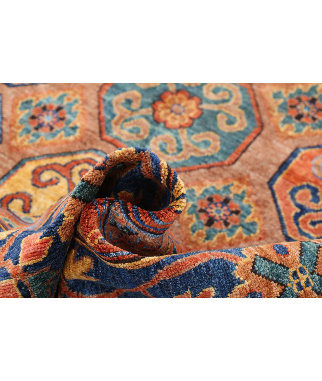 Humna 5'9'' X 7'2'' Hand-Knotted Wool Rug 5'9'' x 7'2'' (173 X 215) / Brown / Blue