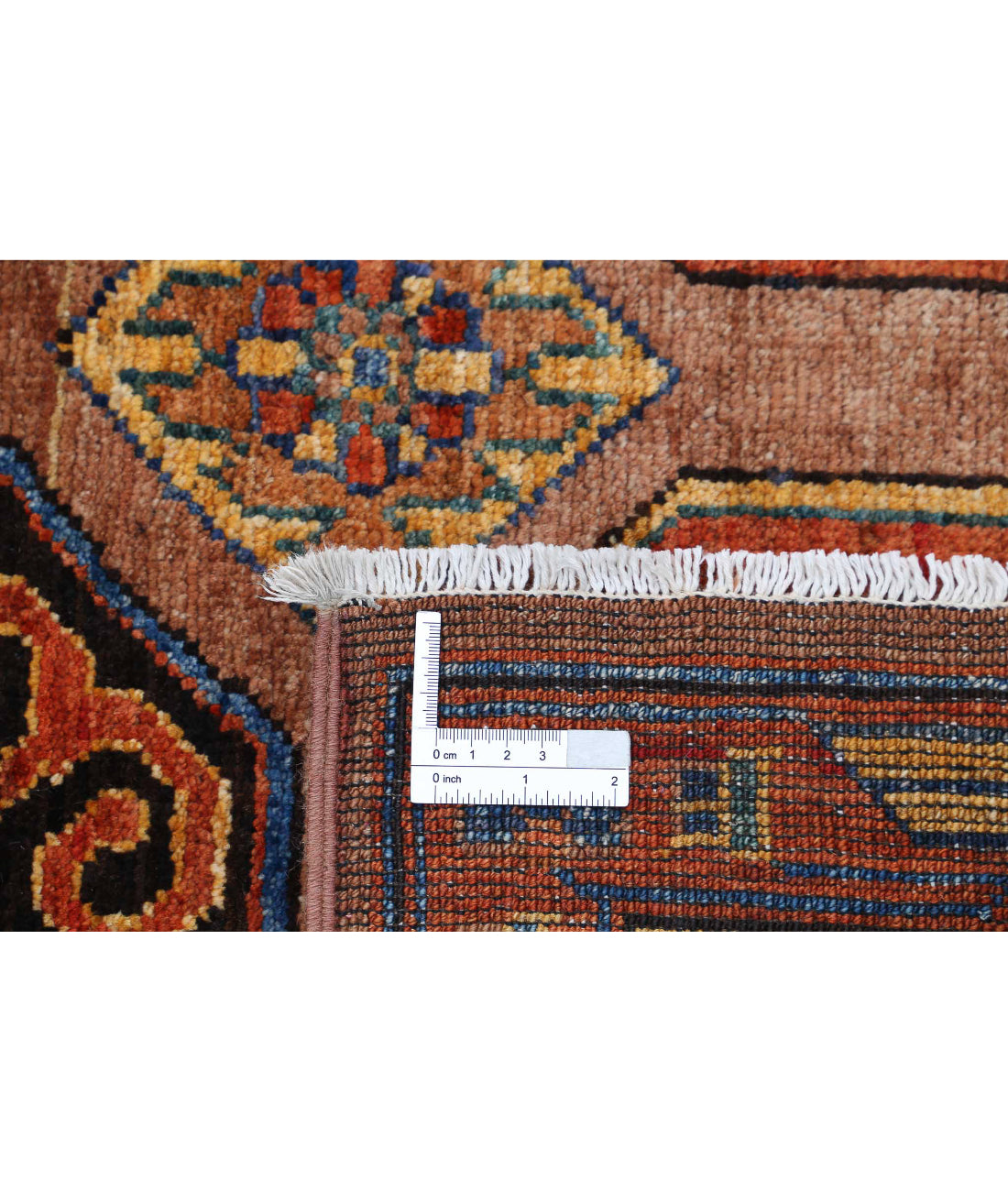Humna 5'9'' X 7'2'' Hand-Knotted Wool Rug 5'9'' x 7'2'' (173 X 215) / Brown / Blue