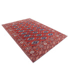 Humna 6'7'' X 9'7'' Hand-Knotted Wool Rug 6'7'' x 9'7'' (198 X 288) / Rust / Blue
