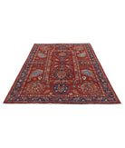 Humna 5'6'' X 7'11'' Hand-Knotted Wool Rug 5'6'' x 7'11'' (165 X 238) / Red / Blue
