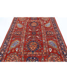 Humna 5'6'' X 7'11'' Hand-Knotted Wool Rug 5'6'' x 7'11'' (165 X 238) / Red / Blue