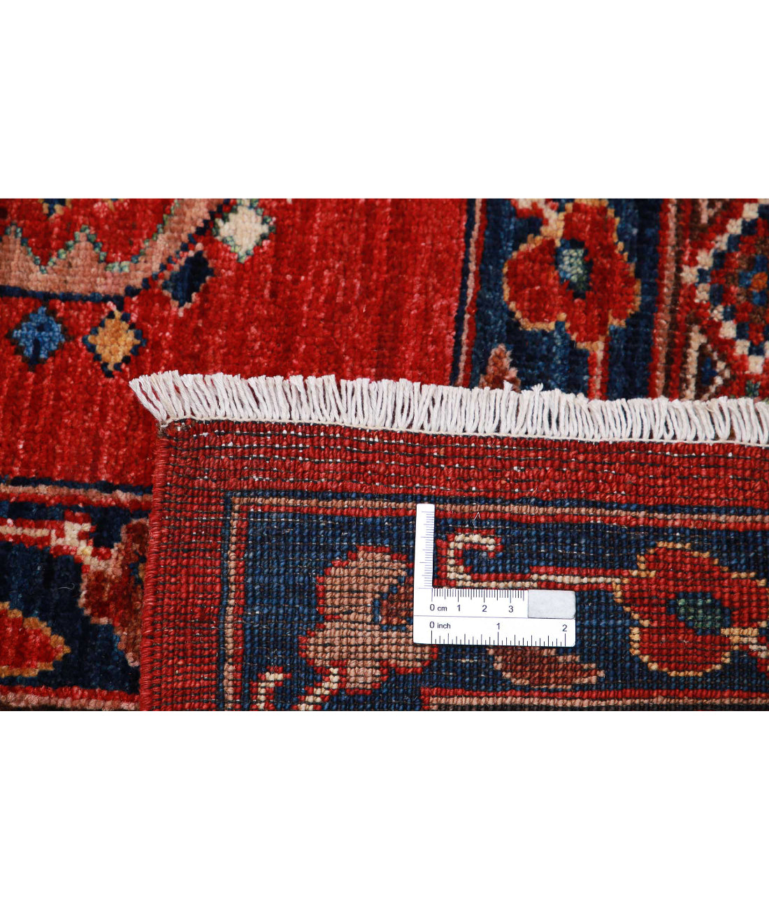 Humna 13'3'' X 16'7'' Hand-Knotted Wool Rug 13'3'' x 16'7'' (398 X 498) / Red / Blue
