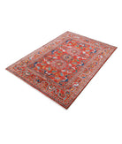 Humna 4'1'' X 5'10'' Hand-Knotted Wool Rug 4'1'' x 5'10'' (123 X 175) / Red / N/A