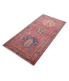 Humna 2'10'' X 6'0'' Hand-Knotted Wool Rug 2'10'' x 6'0'' (85 X 180) / Rust / Blue