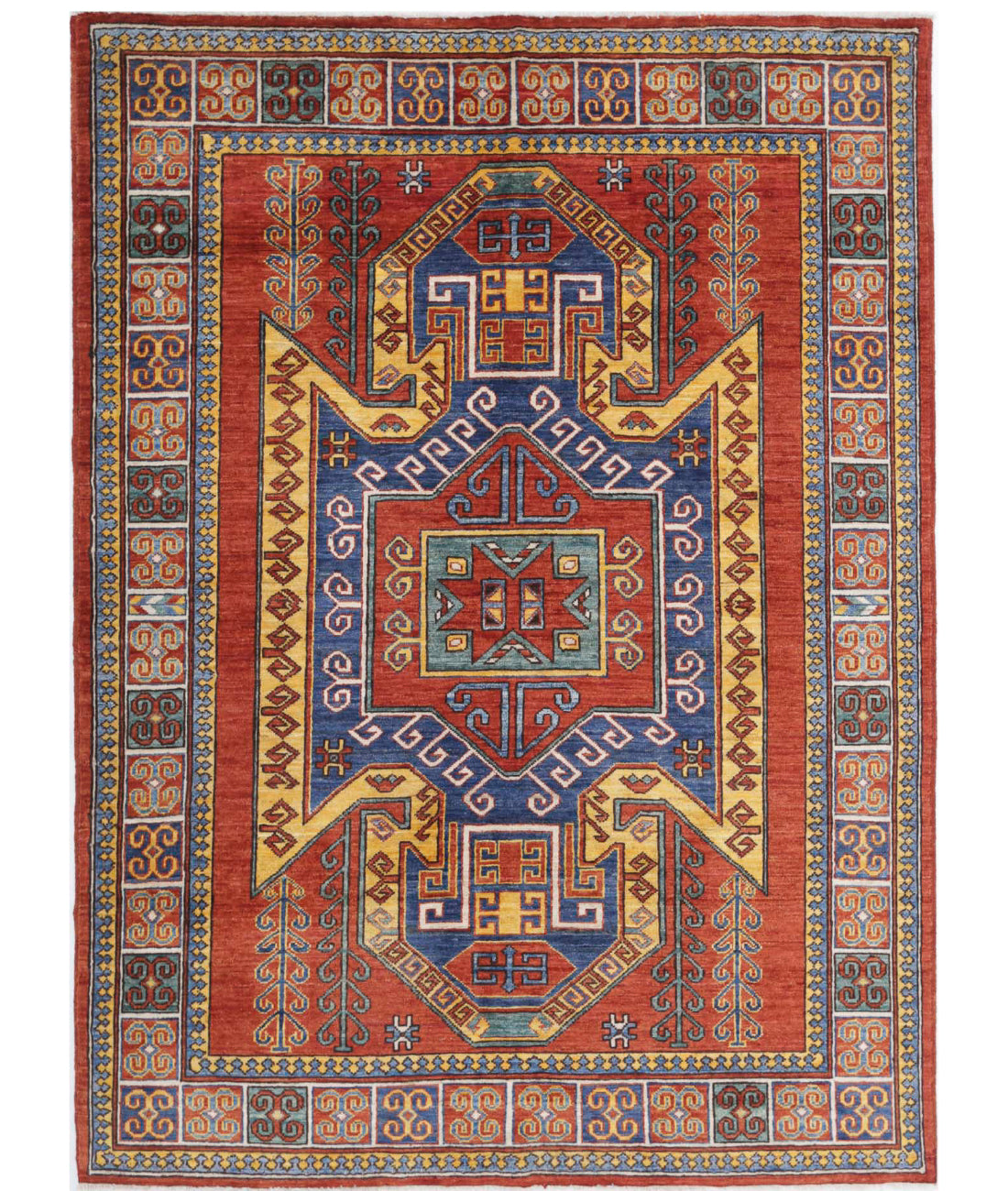 Humna 4'10'' X 6'7'' Hand-Knotted Wool Rug 4'10'' x 6'7'' (145 X 198) / Red / Multi