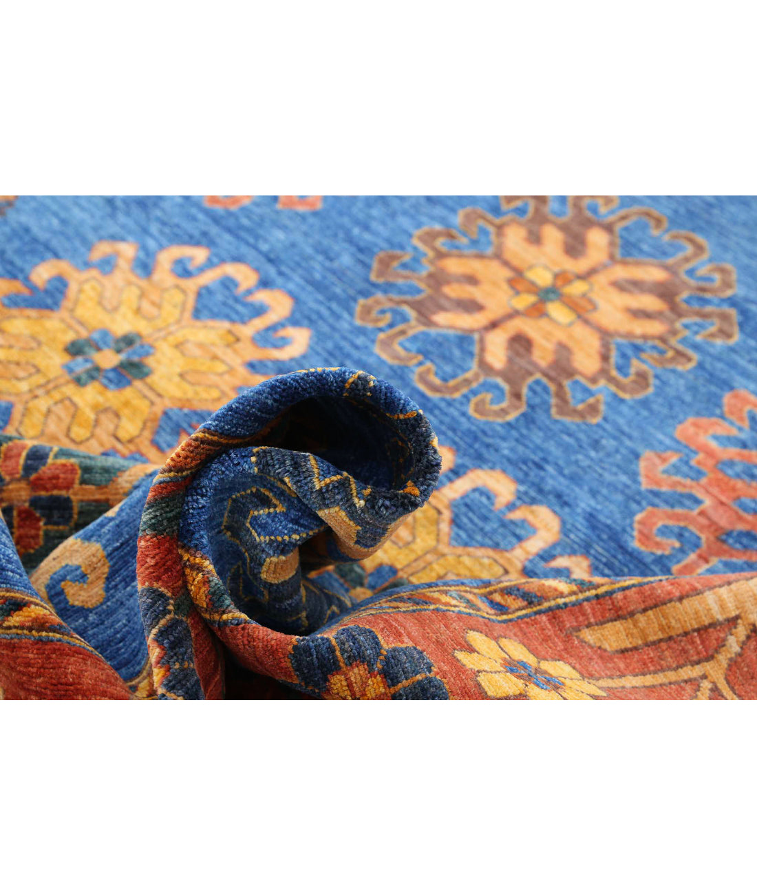 Humna 6'6'' X 10'0'' Hand-Knotted Wool Rug 6'6'' x 10'0'' (195 X 300) / Blue / Red