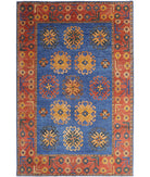 Humna 6'6'' X 10'0'' Hand-Knotted Wool Rug 6'6'' x 10'0'' (195 X 300) / Blue / Red