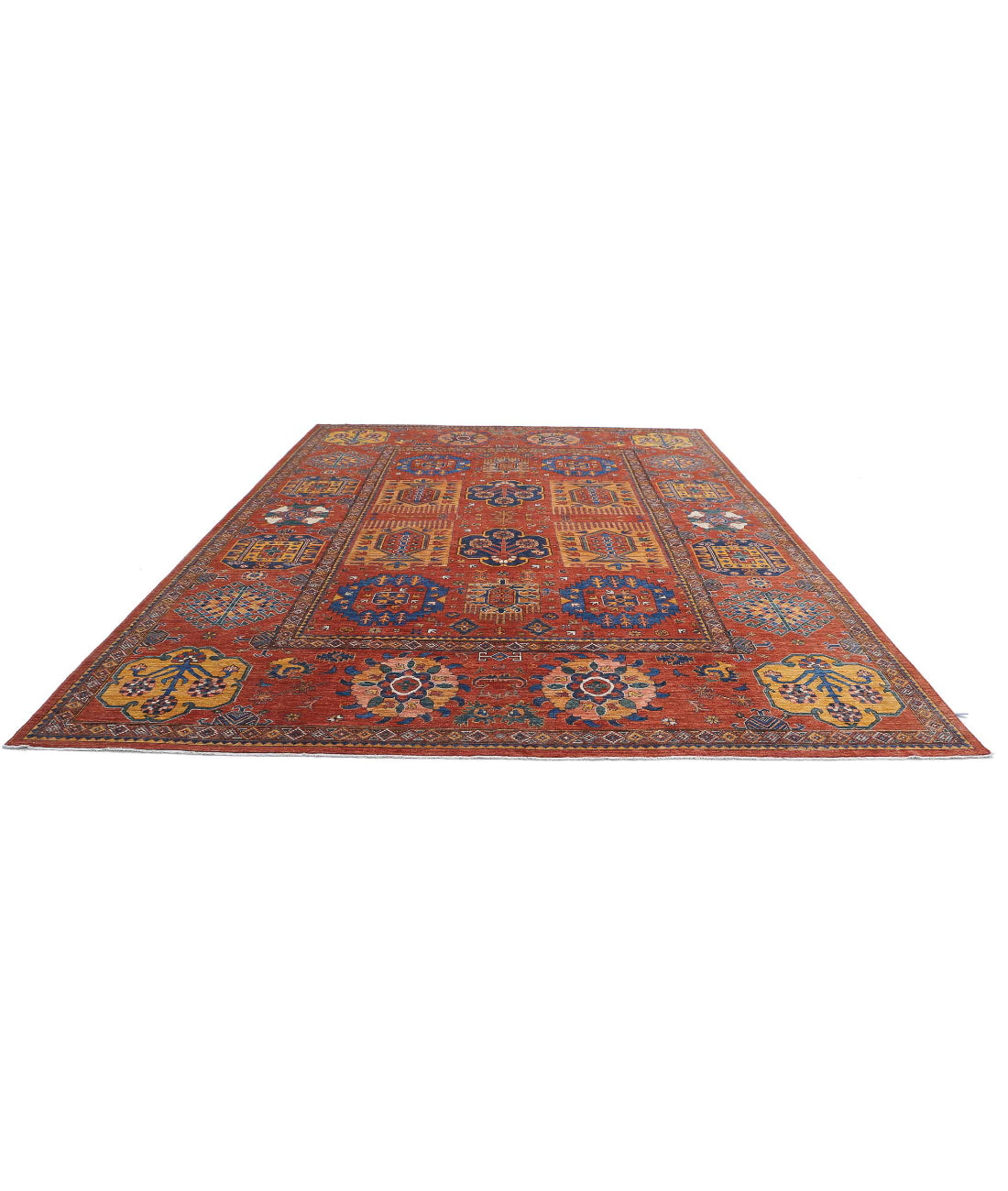 Humna 10'2'' X 14'5'' Hand-Knotted Wool Rug 10'2'' x 14'5'' (305 X 433) / Red / Gold