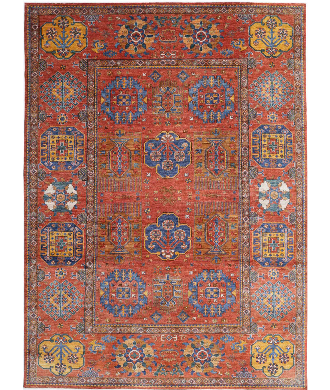 Humna 10'3'' X 14'3'' Hand-Knotted Wool Rug 10'3'' x 14'3'' (308 X 428) / Rust / Gold