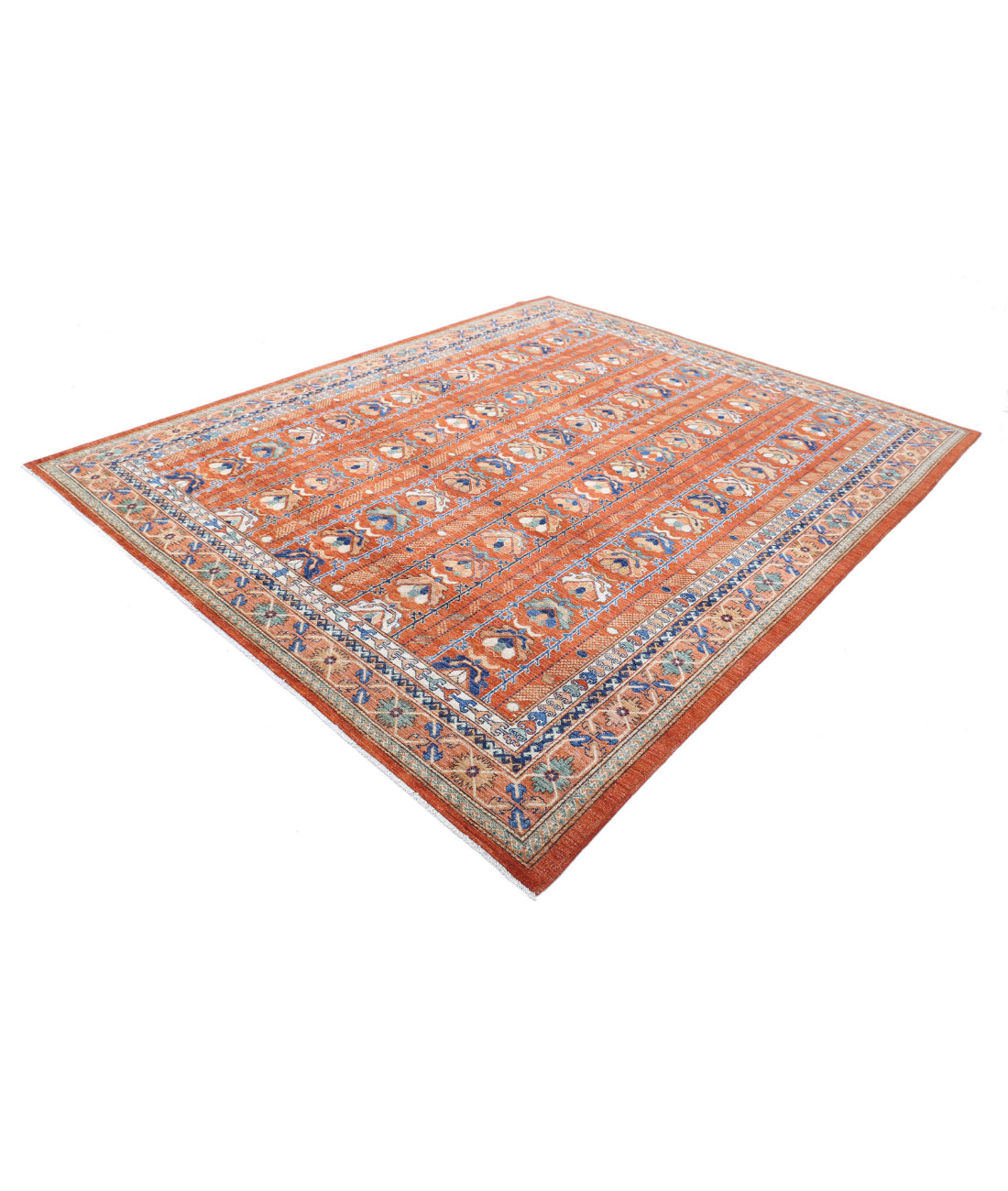Humna 7'10'' X 9'9'' Hand-Knotted Wool Rug 7'10'' x 9'9'' (235 X 293) / Red / Peach