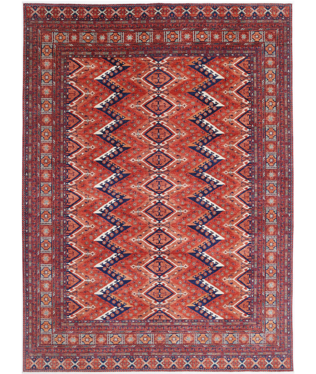 Humna 10'0'' X 13'8'' Hand-Knotted Wool Rug 10'0'' x 13'8'' (300 X 410) / Multi / Red