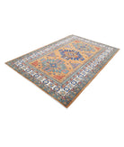 Humna 5'11'' X 9'0'' Hand-Knotted Wool Rug 5'11'' x 9'0'' (178 X 270) / Gold / Ivory