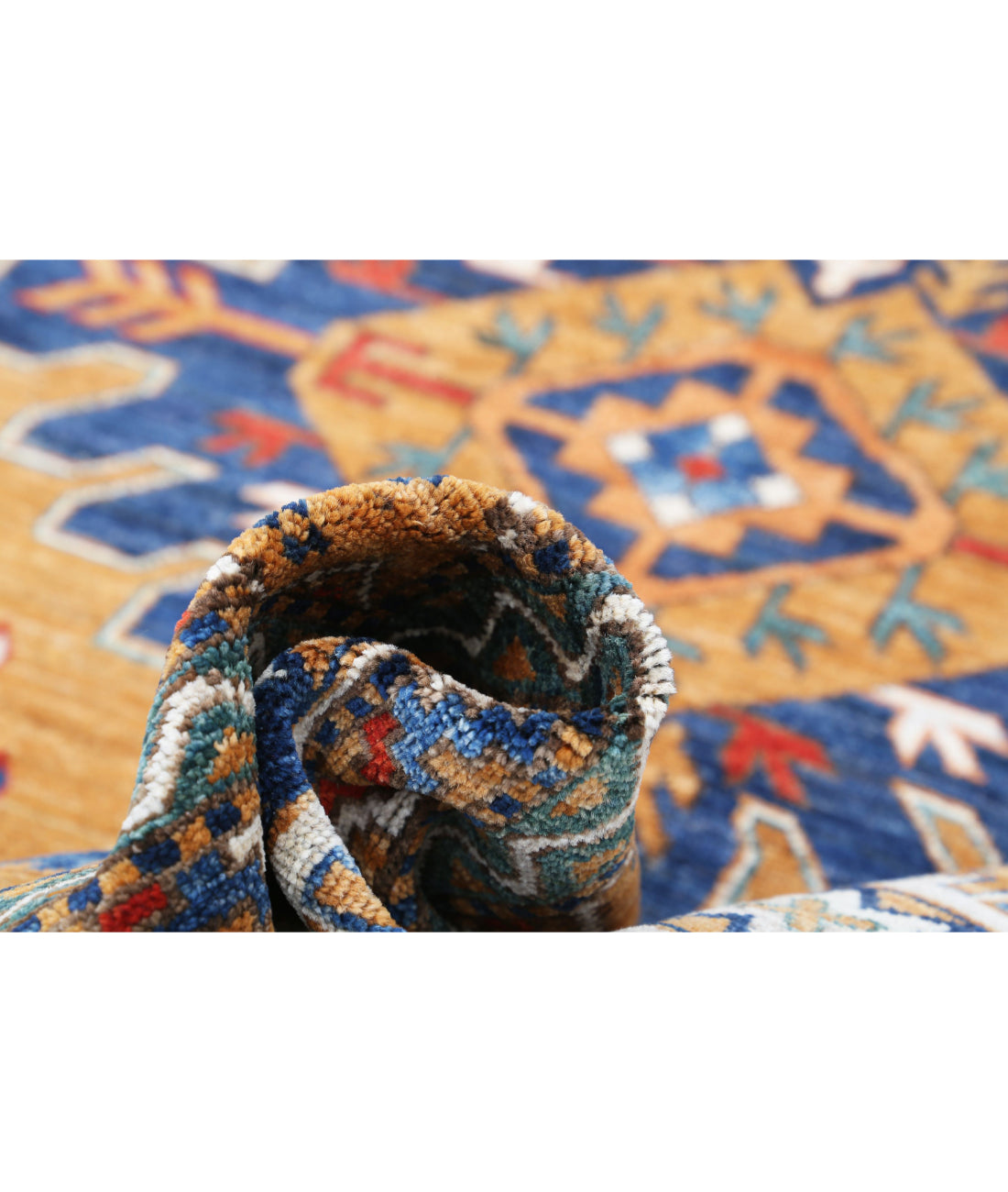 Humna 5'11'' X 9'0'' Hand-Knotted Wool Rug 5'11'' x 9'0'' (178 X 270) / Gold / Ivory