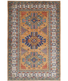 Humna 5'11'' X 9'0'' Hand-Knotted Wool Rug 5'11'' x 9'0'' (178 X 270) / Gold / Ivory
