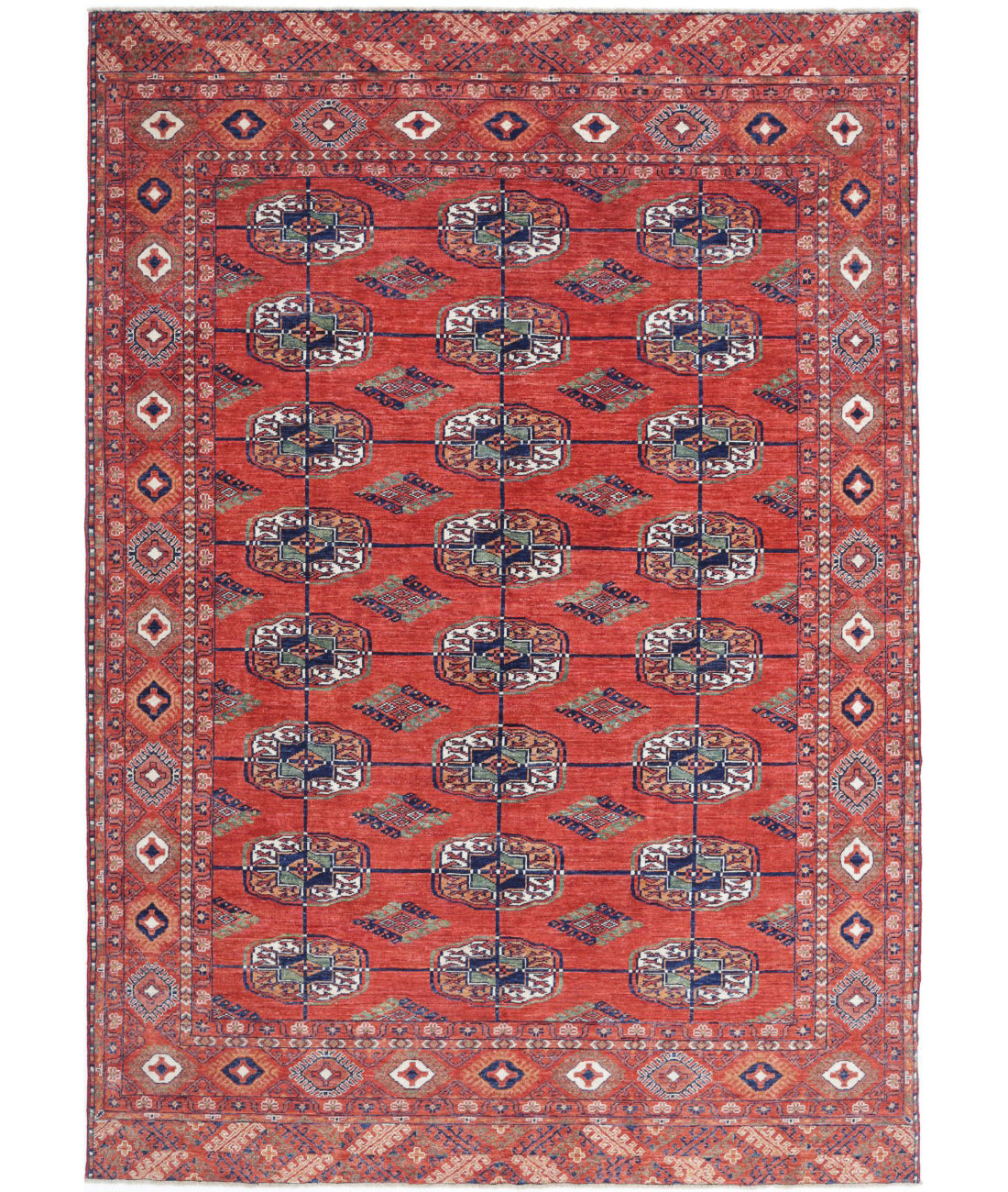 Humna 6'7'' X 9'7'' Hand-Knotted Wool Rug 6'7'' x 9'7'' (198 X 288) / Red / N/A