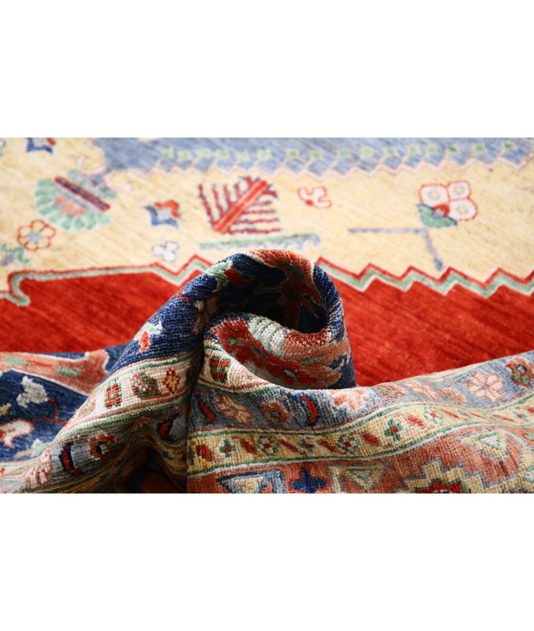 Heriz 9'0'' X 11'8'' Hand-Knotted Wool Rug 9'0'' x 11'8'' (270 X 350) / Red / Blue