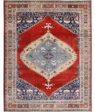 Heriz 9'0'' X 11'8'' Hand-Knotted Wool Rug 9'0'' x 11'8'' (270 X 350) / Red / Blue