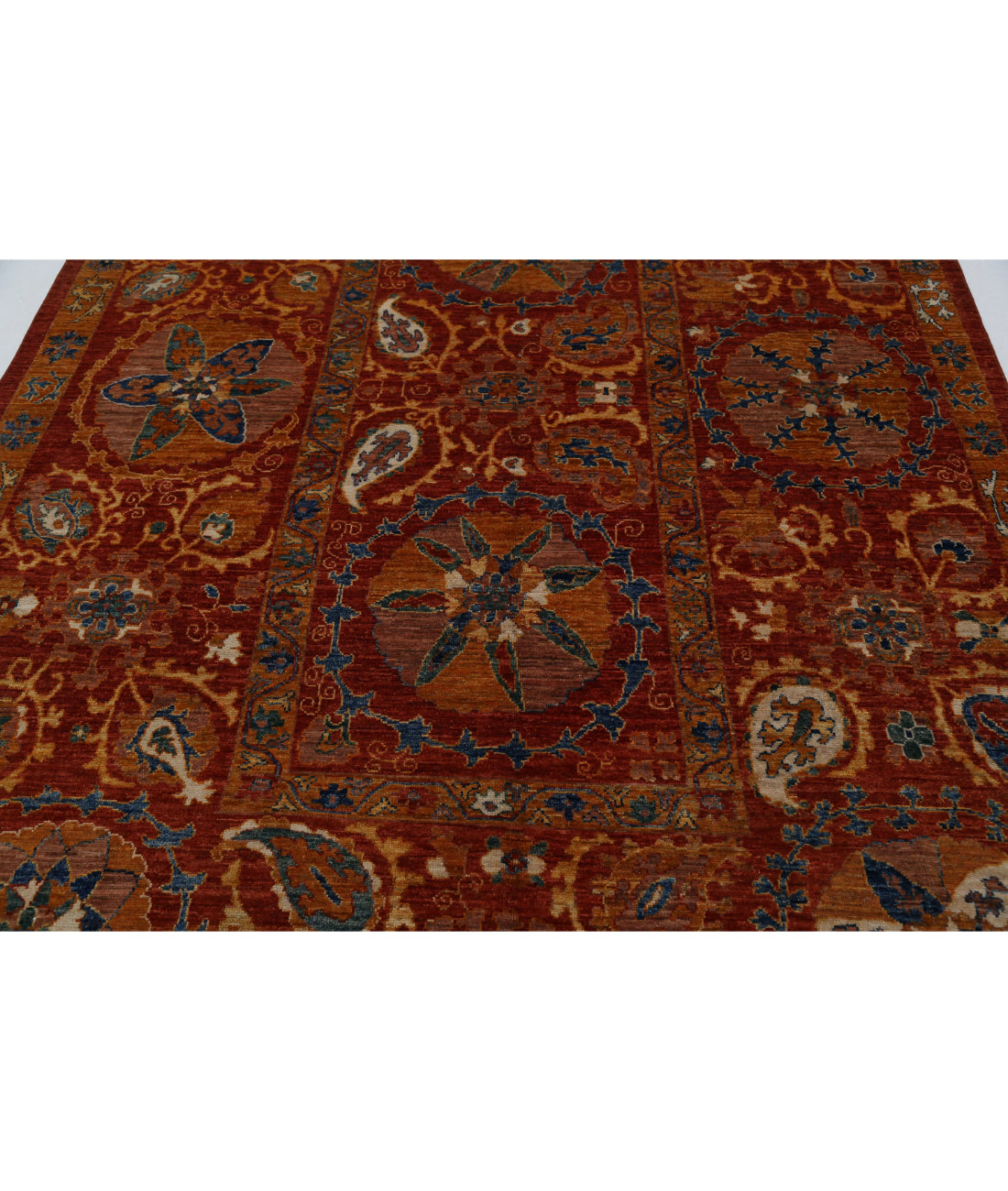 Humna 6'10'' X 10'4'' Hand-Knotted Wool Rug 6'10'' x 10'4'' (205 X 310) / Red / Red