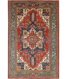 Heriz 6'7'' X 10'6'' Hand-Knotted Wool Rug 6'7'' x 10'6'' (198 X 315) / Red / N/A