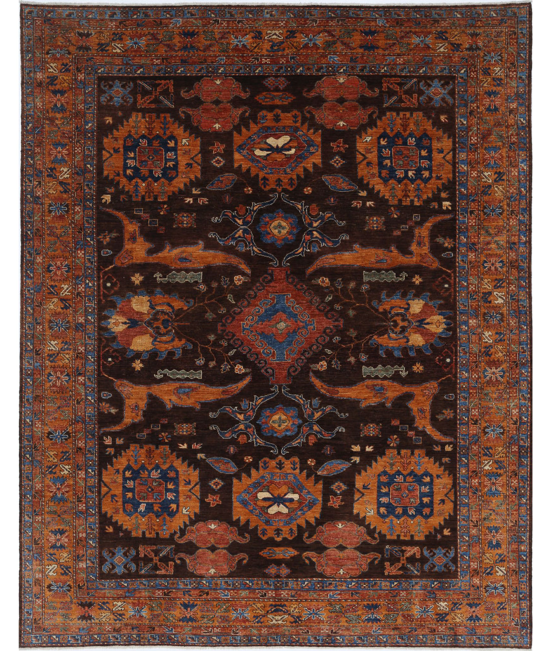 Humna 9'2'' X 11'7'' Hand-Knotted Wool Rug 9'2'' x 11'7'' (275 X 348) / Gold / Brown