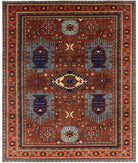 Humna 8'6'' X 10'4'' Hand-Knotted Wool Rug 8'6'' x 10'4'' (255 X 310) / Brown / Orange