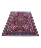 Josheghan 4'5'' X 6'8'' Hand-Knotted Wool Rug 4'5'' x 6'8'' (133 X 200) / Blue / Red