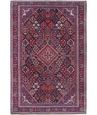 Josheghan 4'5'' X 6'8'' Hand-Knotted Wool Rug 4'5'' x 6'8'' (133 X 200) / Blue / Red