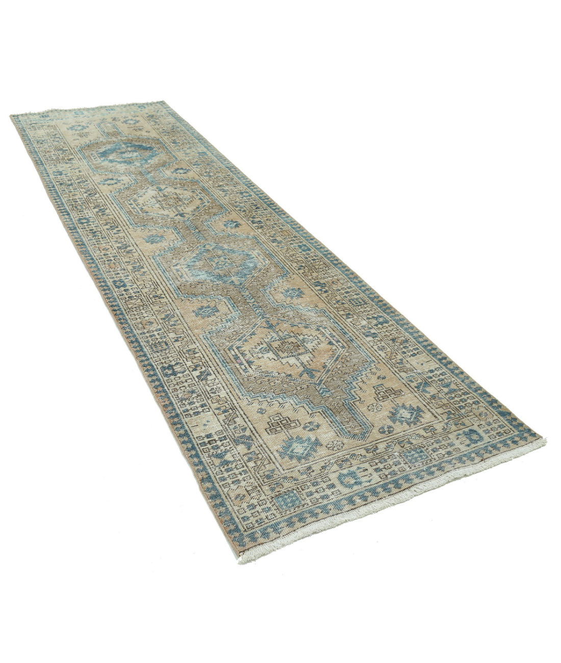 Heriz 3'2'' X 10'6'' Hand-Knotted Wool Rug 3'2'' x 10'6'' (95 X 315) / Taupe / Ivory